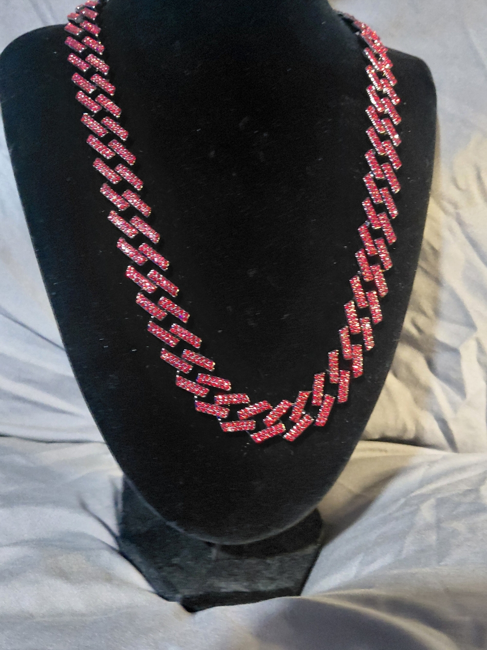 Pink Crystal Link Necklace - Women Jewelry